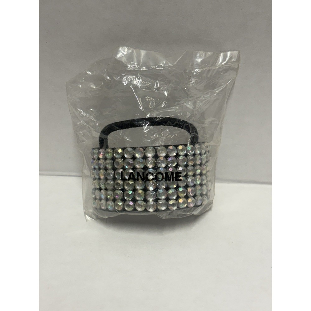 Lancôme Rhinestone Ponytail‎ Holder Hair Tie Sparkle Black Band